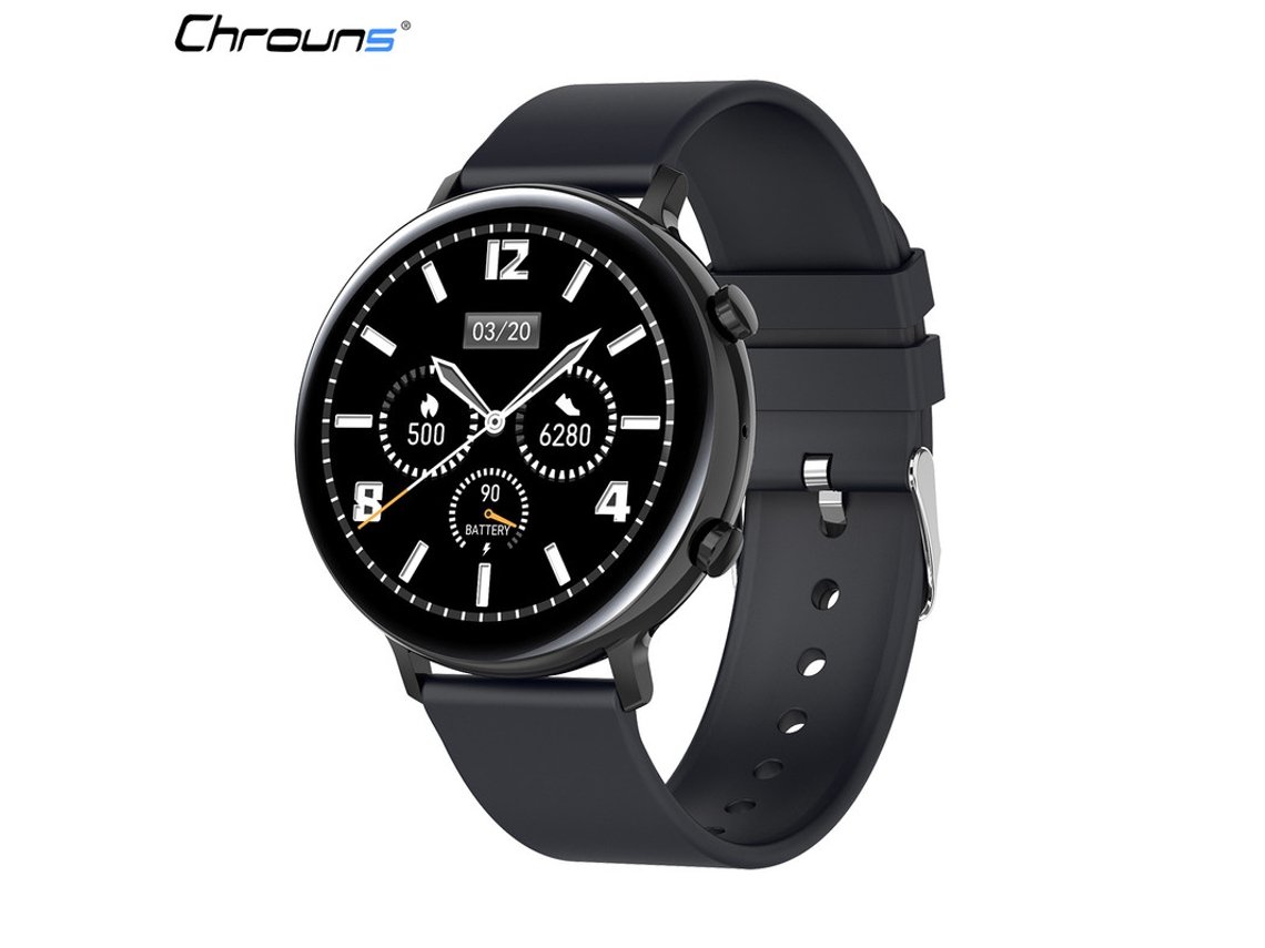 Smartwatch YIZHOOD Te533 Chamada Inteigente Detecção de Frequência Cardíaca Saudável para Android e Ios Preto