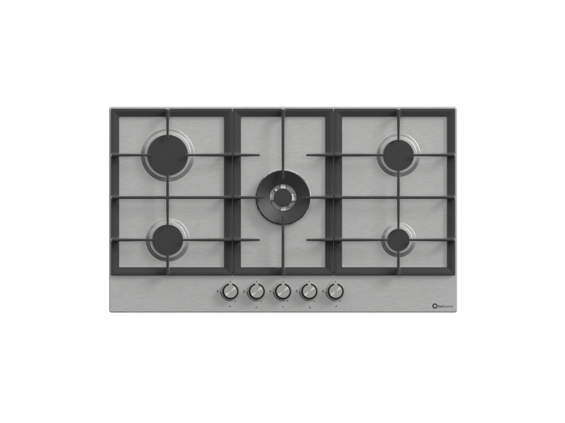 Placa de Gás Solthermic 90 Bl041 Inox 5 fogos Wok