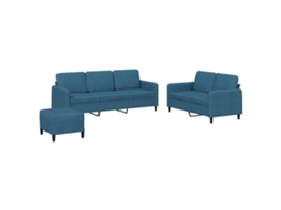 Sofa Set, Sofa Sets Vidaxl Azul Veludo (n/a)