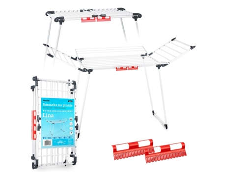 Estante de Secagem Dobrável Lina - 22 Metros, Branco e Prático