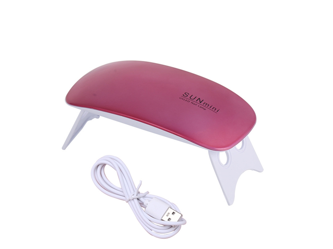 Lâmpada De Secagem De Unhas Portátil Plegável Com 6 Lâmpadas Led Uv Timer 60s/120s Para Esmalte Em Gel