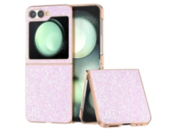 Capa De Celular Com Moldura Galvanizada E Glitter Colorido Para Samsung Galaxy Z Flip6
