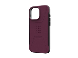 Capa Magsafe Padrão Hexagonal Modelo para iPhone 16 Pro Max UAG Acrílico Vermelho