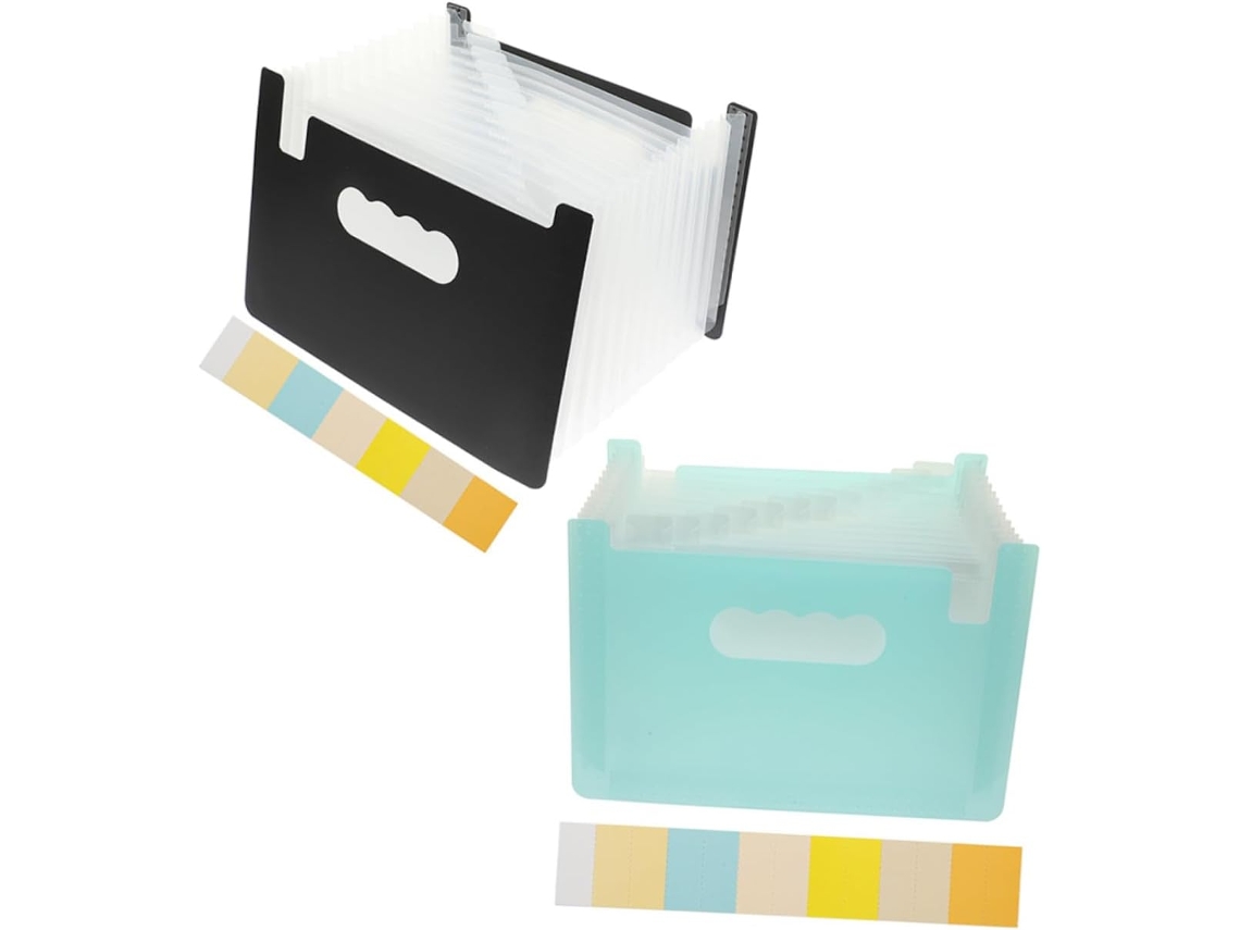 Pasta Organizadora Expansível De 2 Peças Para Documentos, Pasta Resistente Para Recibos E Uso No Esc Gokoco