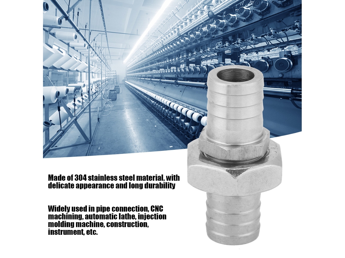 Conector Rosca Macho Aço Inox 304 16mm
