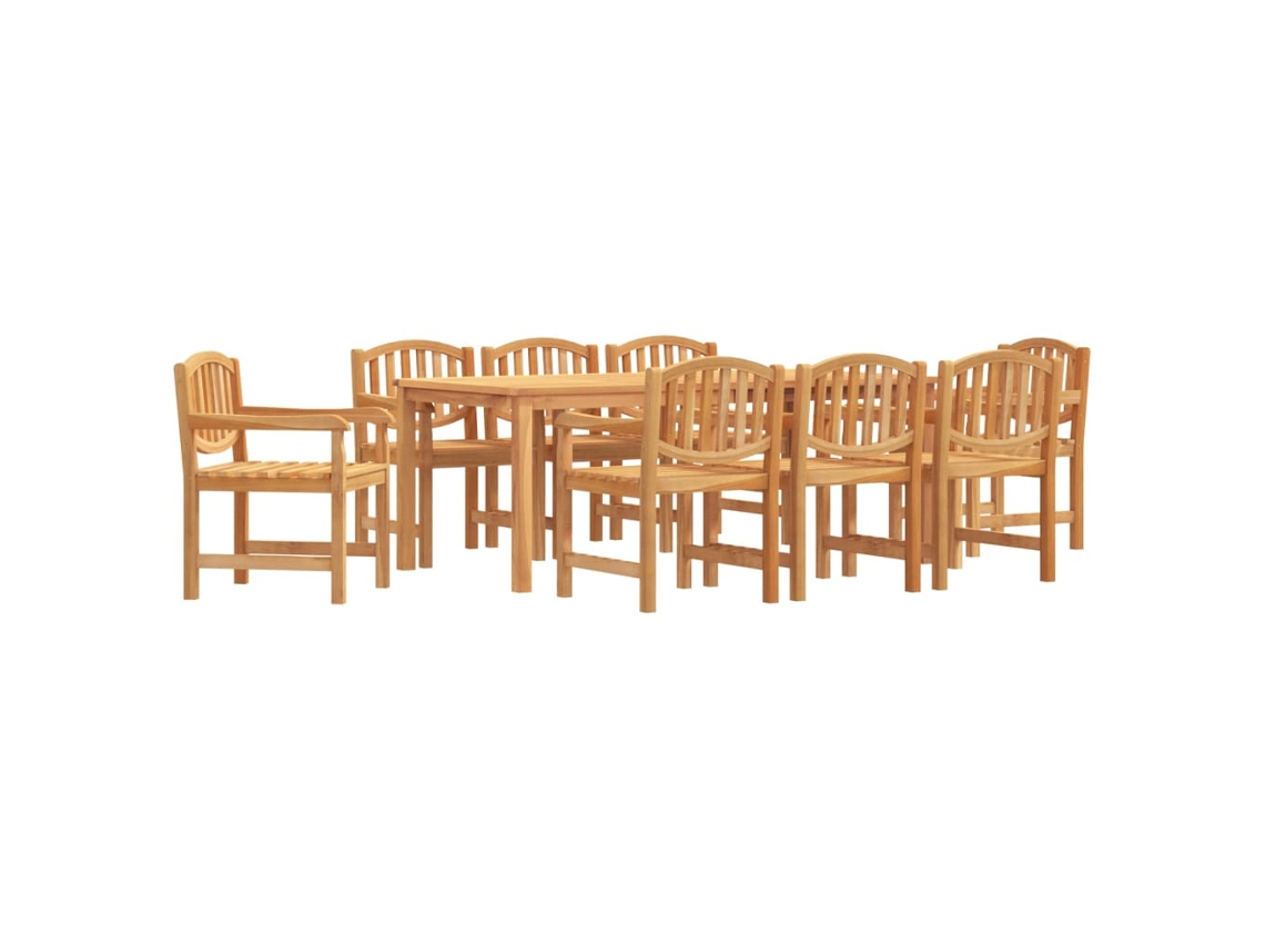 Maison Exclusive - 9 Pcs Conjunto De Jantar Para Jardim Madeira De Teca Maciça