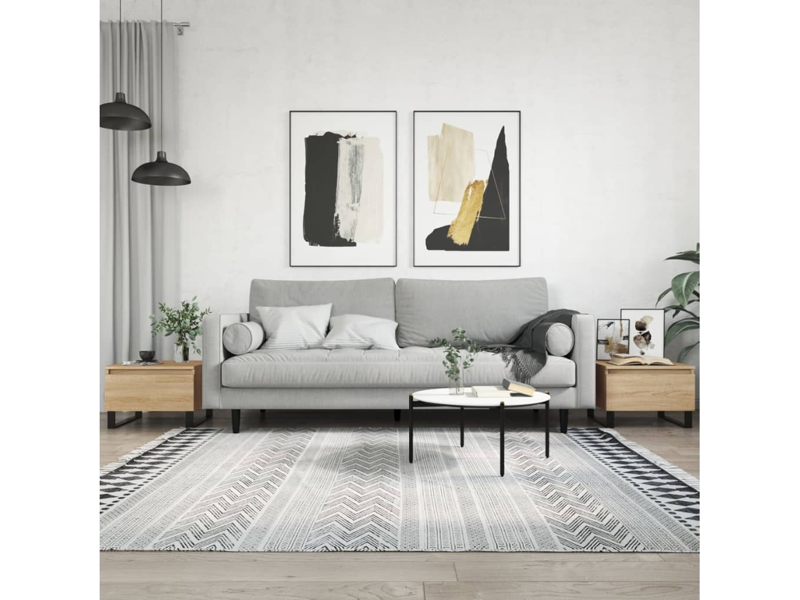 Vidaxl Mesas De Centro 2 Pcs 50x46x35cm Deriv. Madeira Carvalho Sonoma
