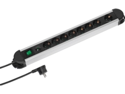 Extensão 8T Com Interruptor 2M VIVANCO (Aluminio/Preto)