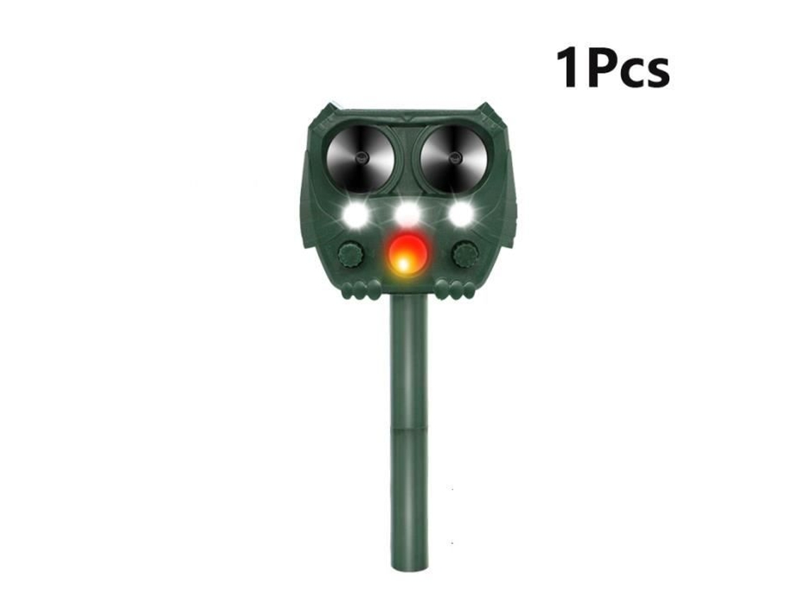 1 x repelente solar ultrassônico de pássaros com sensor de movimento PIR, repelente de excrementos de pássaros para ambientes externos.
