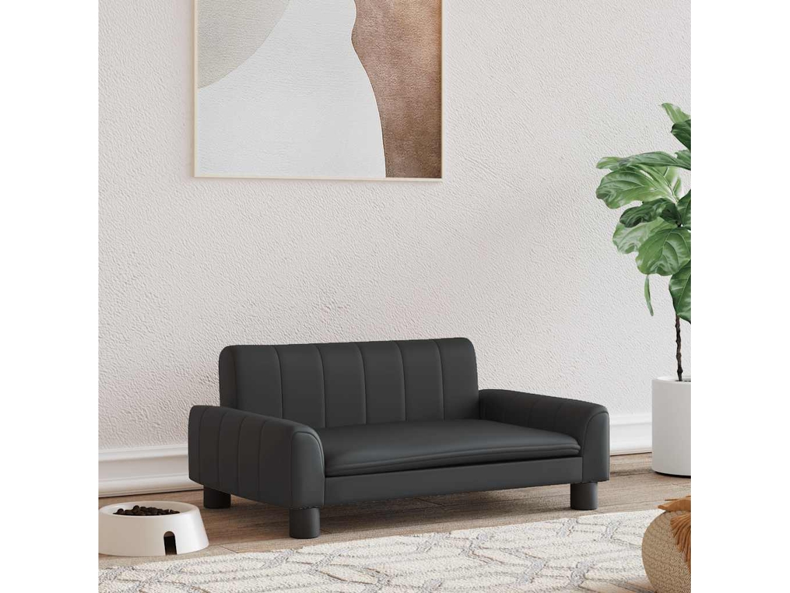 Vidaxl Cama 70x45x30 Cm Couro Artificial Preto