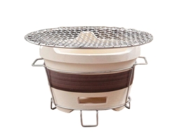 Grelha Portátil De Barro A Carvão Para Camping E Churrasco, Fogão Pequeno E Redondo Com Grelha De Ferro Para Cozinhar Ao Ar Livre.