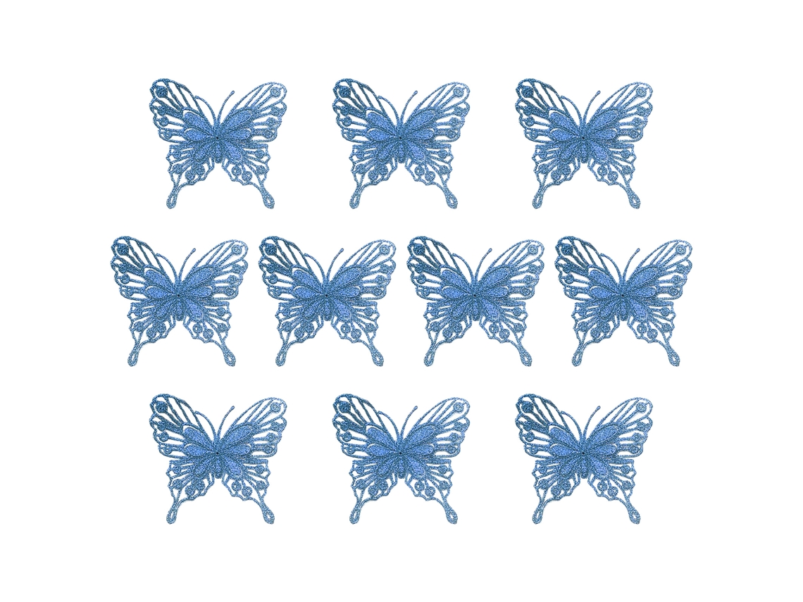 Pack de 10 Borboletas com Glitter Azul para Contactos e Encomendas LAXISCREED