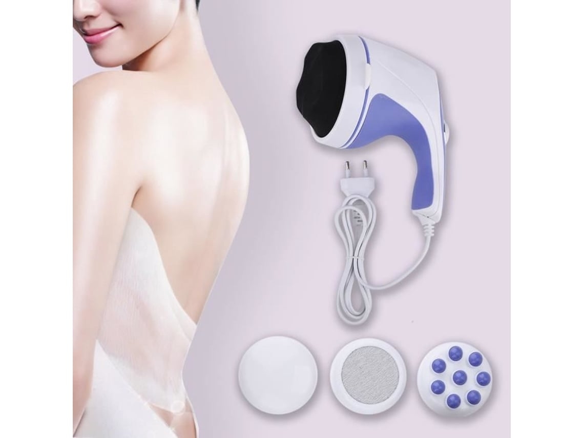 Massageador Elétrico Anticelulite com Ficha, Design de 4 Cabeças, Compacto, Recarregável, Uso Diário, Higiênico STELASPLEN