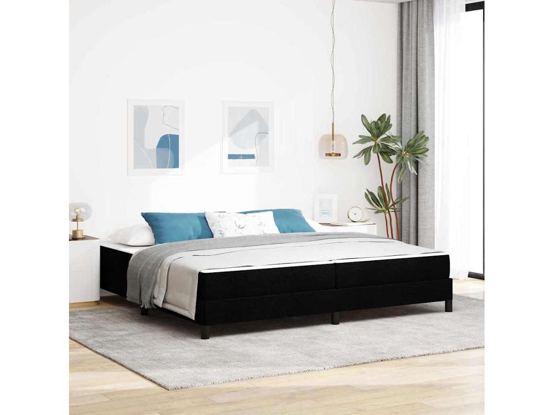 Vidaxl Cama Box Preto 200 X 200 Cm Tecido