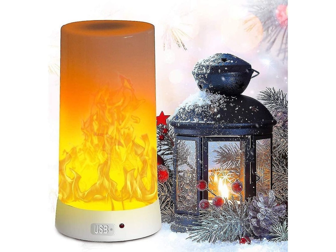 Lâmpada de chama Nova Line, LED, recarregável, USB, base magnética, resistente à água, natal S/MARCA