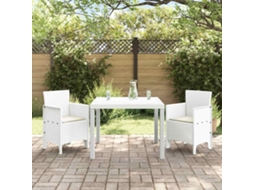 Vidaxl Conjunto De Jantar Para Jardim 3 Unid. Branco Polipropileno