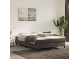 Vidaxl Estrutura De Cama Com Molas 140x190 Cm Veludo Cinzento-escuro