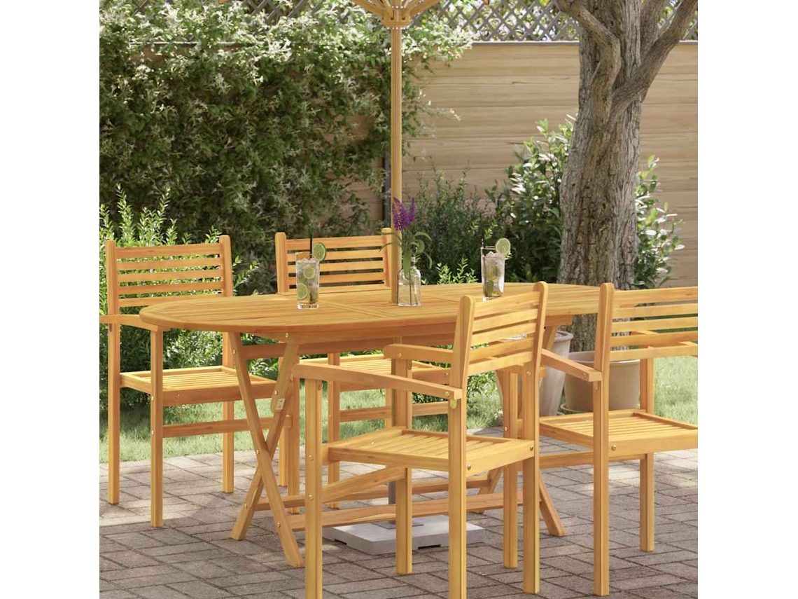 Vidaxl Mesa De Jardim Dobrável 160x85x75 Cm Madeira Eucalipto Maciça