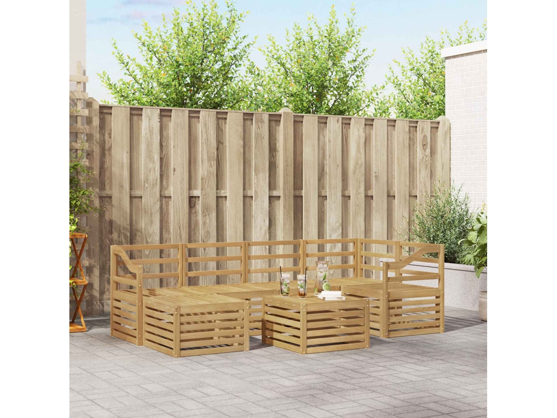 Vidaxl Conjunto De Sofás Para Exterior 7 Unid. Branco Poliéster