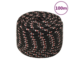 Vidaxl Corda De Barco 14 Mm 100 M Polipropileno Preto