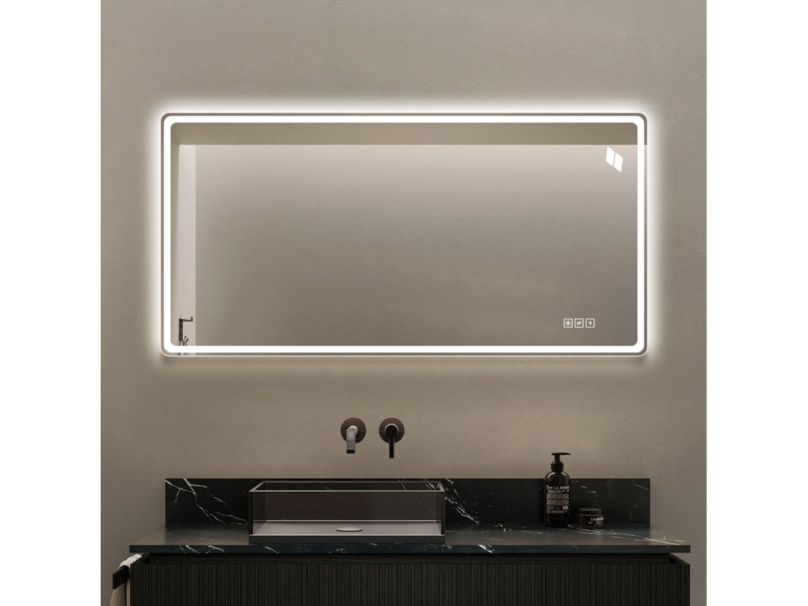 Espelho Banheiro Led 60x120cm Sem Moldura Antiembaçante VELTRIX