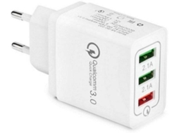 Carregador Usb De Uso Geral 3 Branco*