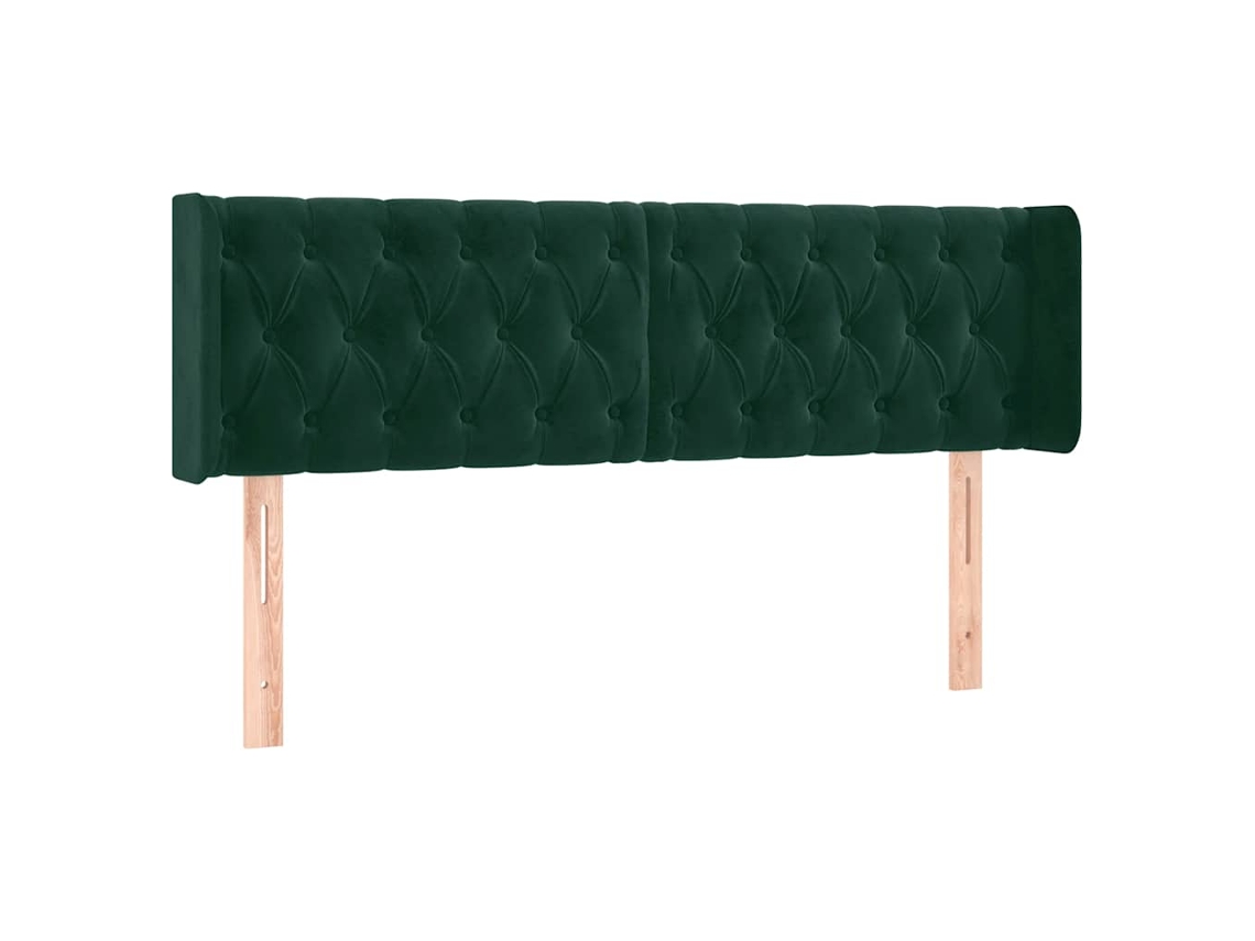 Cabeceira de Cama com Abas Tecido Verde Escuro MAISON EXCLUSIVE (147x16x78 cm)