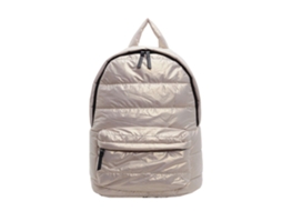 Mochila Feminina Moderna, Leve E Metálica, Acolchoada, Grande, Para Viagens E Escola, Com Interior Espaçoso. Cor Cáqui.