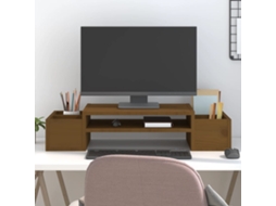 Vidaxl Suporte Para Monitor 70x27,5x15 Cm Pinho Maciço Castanho Mel