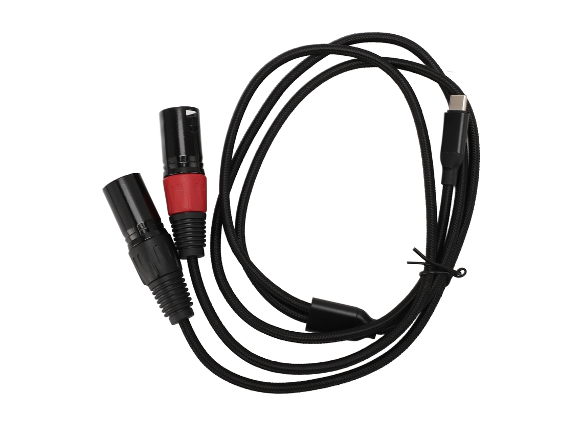 Cabo de Som Type C para 2 Xlr Macho 32bit 384kHz Plug and Play Nylon
