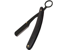 Aparelho de instalação com barra manual masculina em aço inoxidável e madeira.