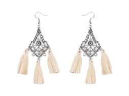 Brincos Pendentes Tassel Ouro Branco