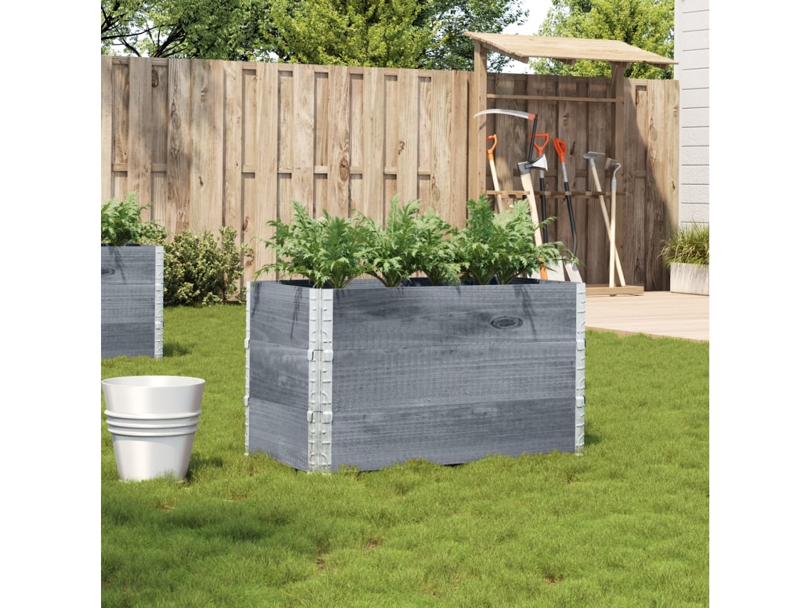 Vidaxl Vaso/floreira De Jardim 100x50 Cm Madeira Pinho Maciça Cinzento