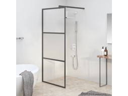 Vidaxl Divisória De Chuveiro 80x195 Cm Vidro Semiopaco Esg Preto