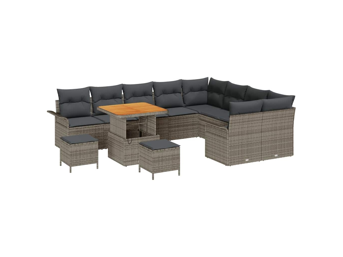 Maison Exclusive - Conjunto De Sofá De Jardim Com Almofada 12 Pcs Cinzeto