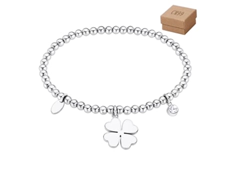 Pulseira Em Aço Titânio Com Pingente Trevo Da Sorte Para Mulheres, Ideal Como Presente De Natal. Excelência Eu