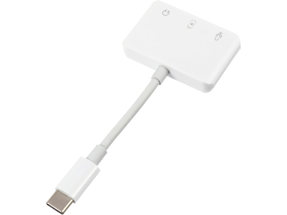 Adaptador de Áudio Multifuncional Tipo C de 2 Peças com Porta para Fone de Ouvido SFUSHOS