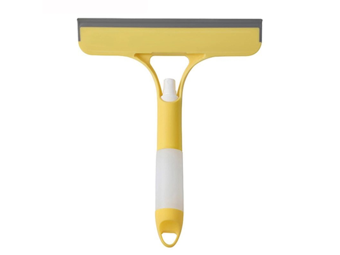 Ferramenta de limpeza de janelas 3 em 1, limpador de vidro de duas faces com spray amarelo S/MARCA