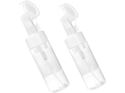 Conjunto De 2 Frascos De Espuma De Pet Transparente E Leve De 150 Ml Com Bomba Dosadora.