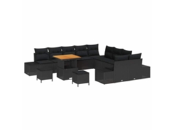 Maison Exclusive - Conjunto De Sofá De Jardim 13 Pcs Preto Rattan Sintético