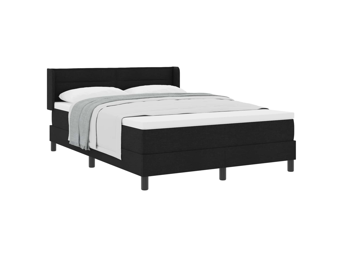 Vidaxl Cama Box Com Cabeceira Manual Preto 200 X 140 Cm Tecido