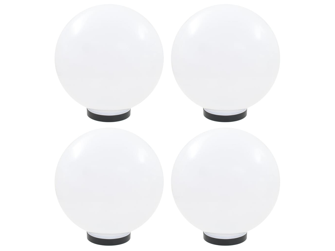 Vidaxl Candeeiros Esféricos Led 4 Pcs 30 Cm Pmma