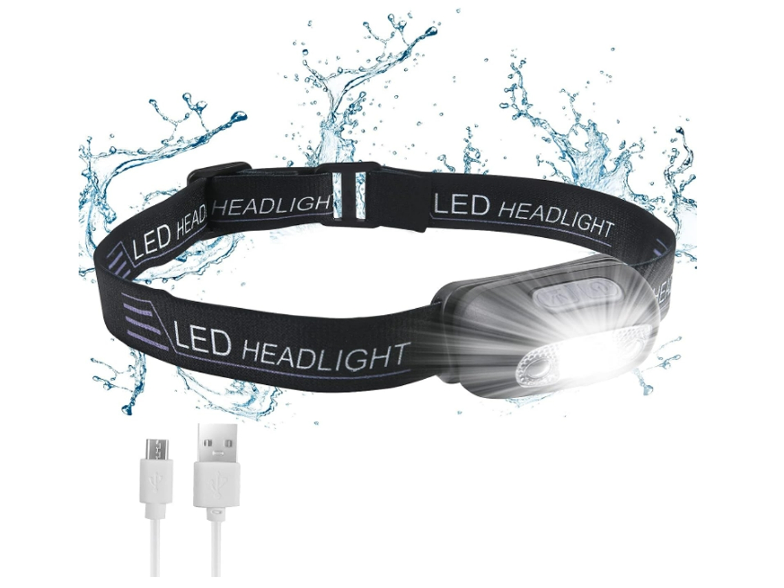 Lanterna de Cabeça Led Recarregável,YIZHOOD Lantern-0223 Lâmpada de Cabeça Ultraleve Super Brilhante de 160 Lúmens Preta YIZHOOD