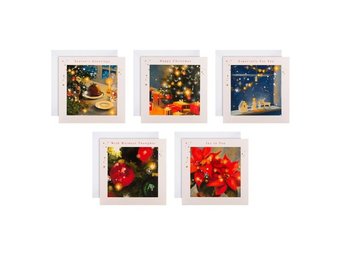 Cartões De Natal Hallmark 25572269 Pacote Com 30 5 Designs Modernos Reciclável Aquaforge