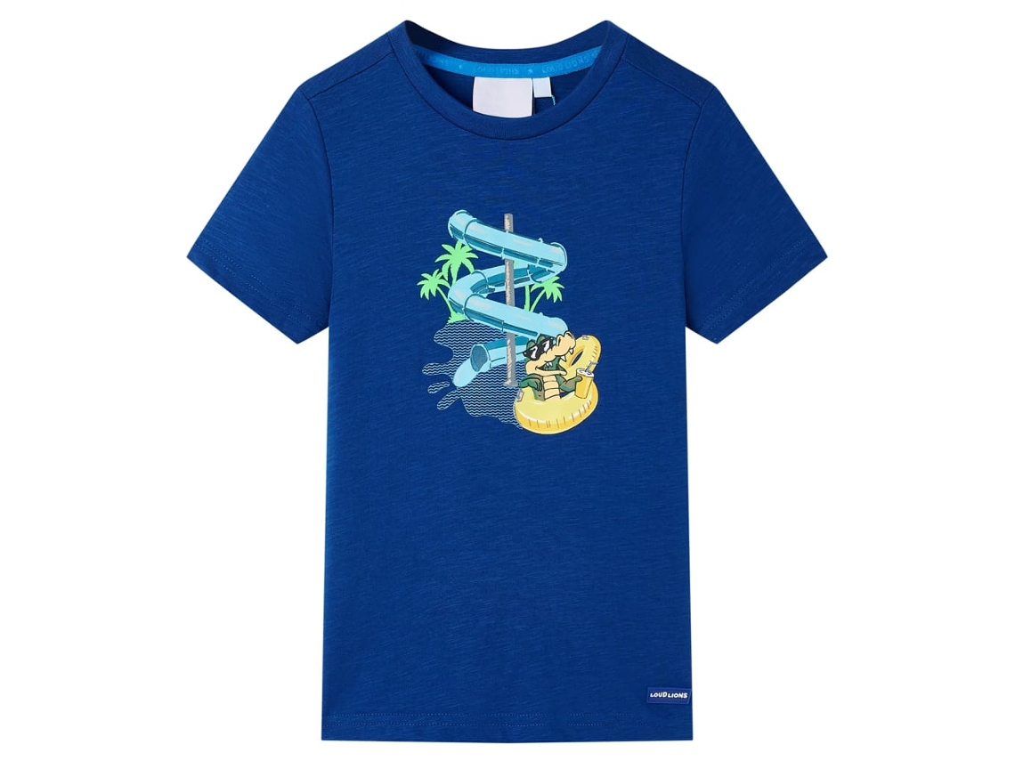 T-shirt Para Criança Azul-escuro 128