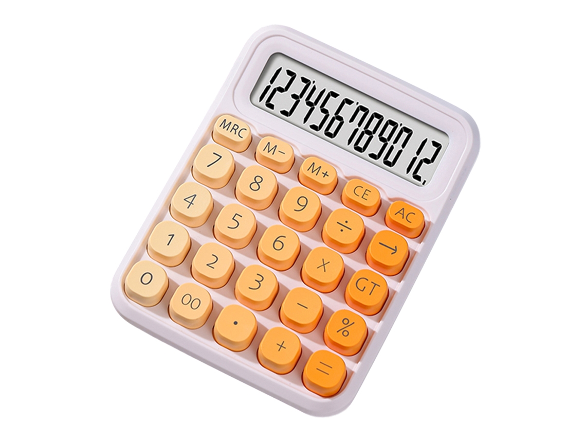 Calculadora Rosa Bonita 12 Dígitos Lcd De Dupla Energia