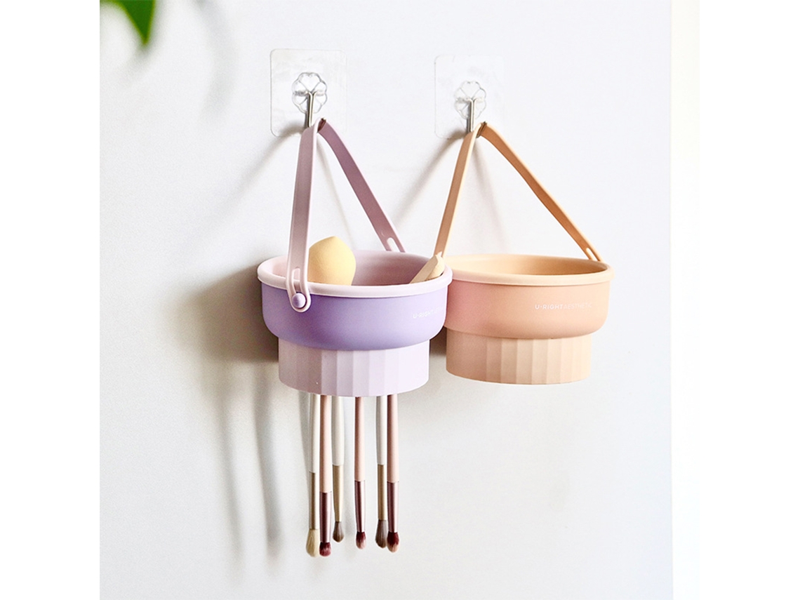 Lava E Seca Pincéis De Maquiagem Em Silicone Com Suporte Para Secagem - Ferramentas De Beleza