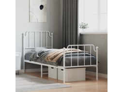 Estrutura De Cama Com Cabeceira E Pés 80x200 Cm Metal Branco