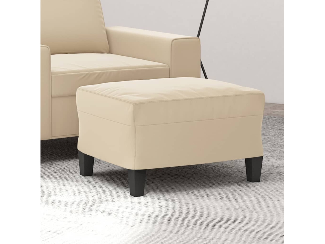 Vidaxl Apoio De Pés Tecido De Microfibra 60x50x41 Cor Creme
