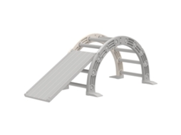 Escalada Para Crianças De 18-48 Meses 4 Em 1 Com Arco De Baloiço Rampa E Escorrega 164x70x57 Cm Cinza E Branco